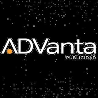 ADVanta Publicidad logo with orange dot and white text on dark starry background